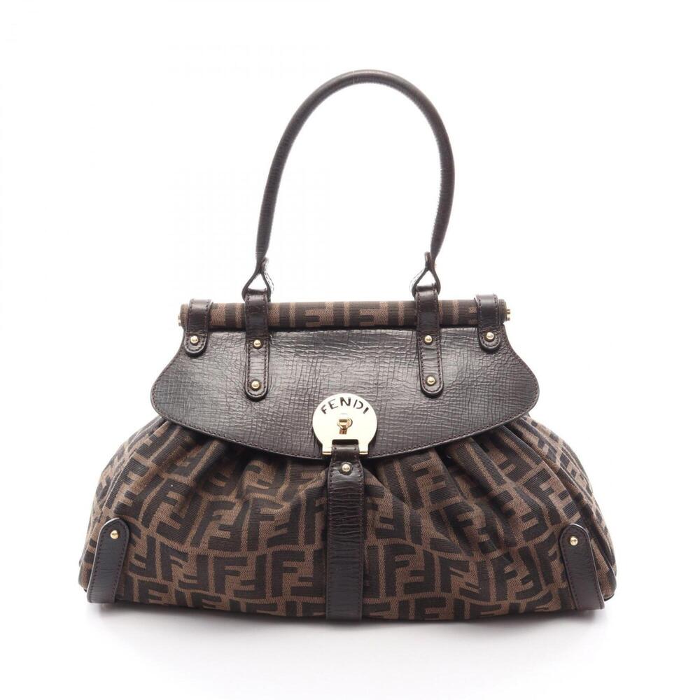 Fendi Zucca Borsa Magic Handbag, Canvas and Leather, Women's, Brown